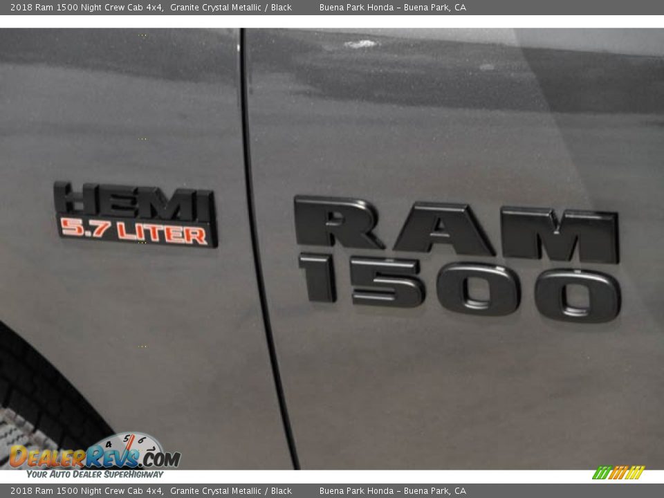 2018 Ram 1500 Night Crew Cab 4x4 Granite Crystal Metallic / Black Photo #13