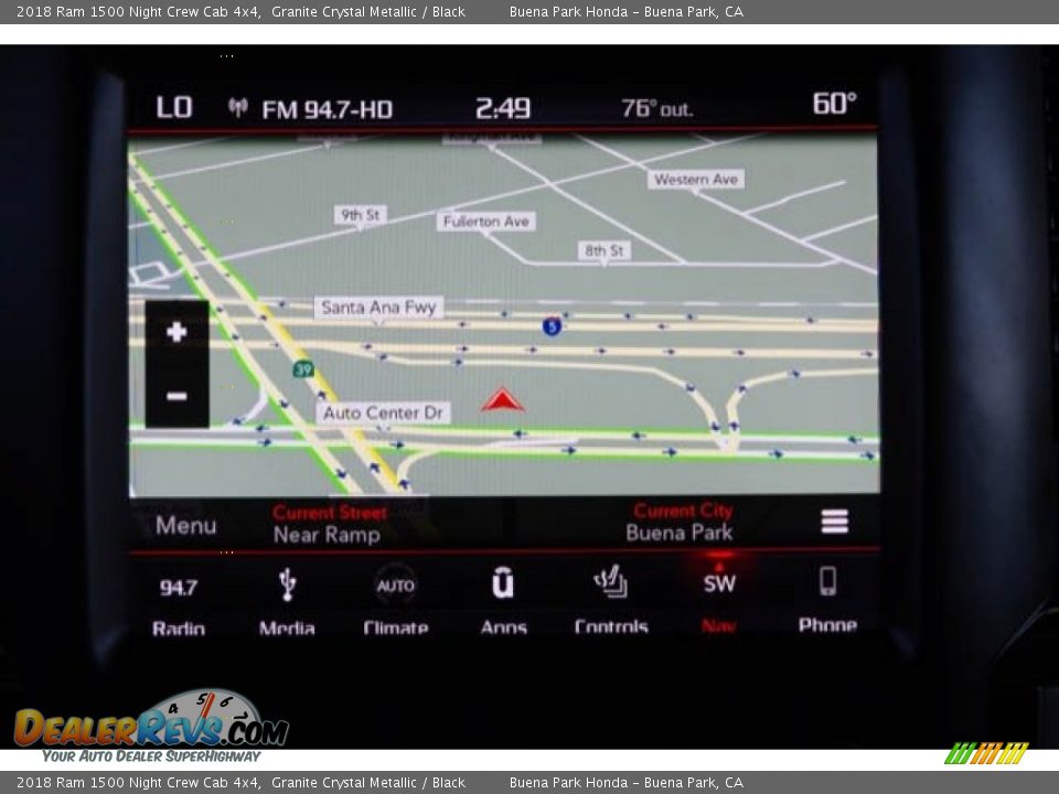 2018 Ram 1500 Night Crew Cab 4x4 Granite Crystal Metallic / Black Photo #28