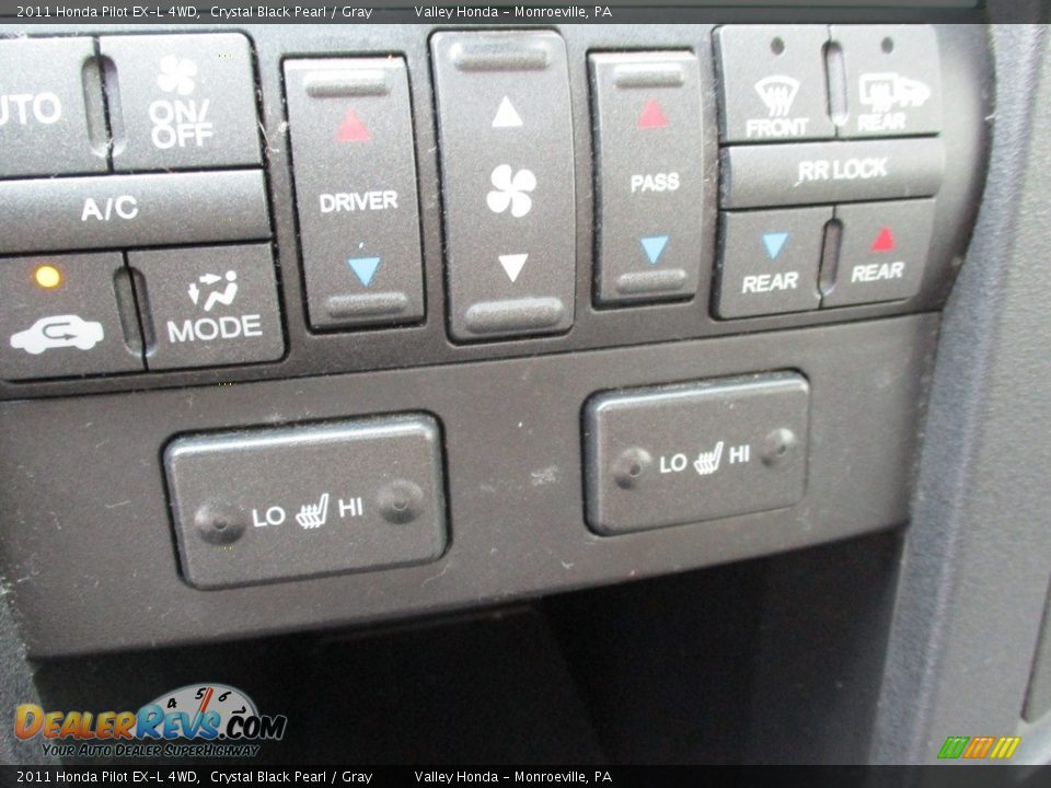 2011 Honda Pilot EX-L 4WD Crystal Black Pearl / Gray Photo #18