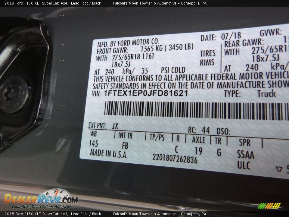 2018 Ford F150 XLT SuperCab 4x4 Lead Foot / Black Photo #10