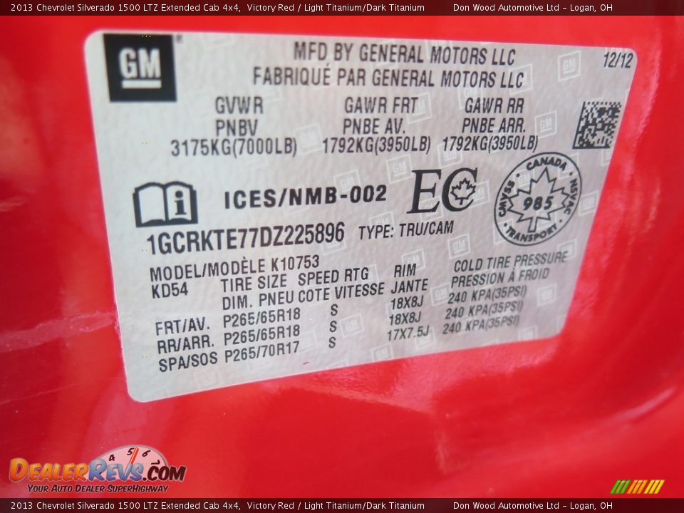 2013 Chevrolet Silverado 1500 LTZ Extended Cab 4x4 Victory Red / Light Titanium/Dark Titanium Photo #36