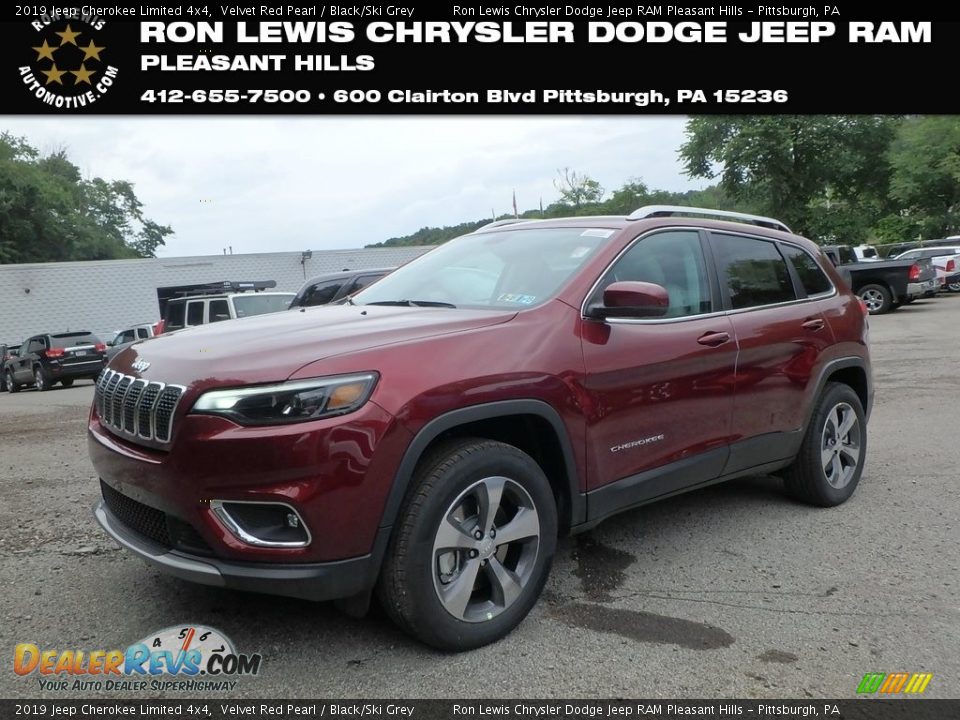 2019 Jeep Cherokee Limited 4x4 Velvet Red Pearl / Black/Ski Grey Photo #1