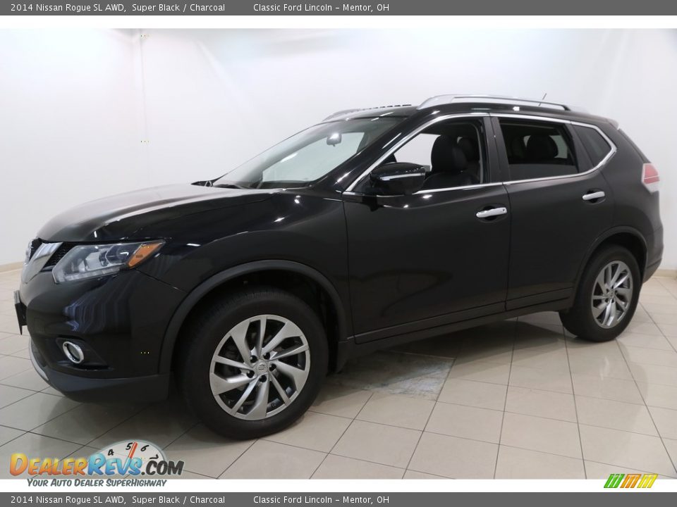 2014 Nissan Rogue SL AWD Super Black / Charcoal Photo #3