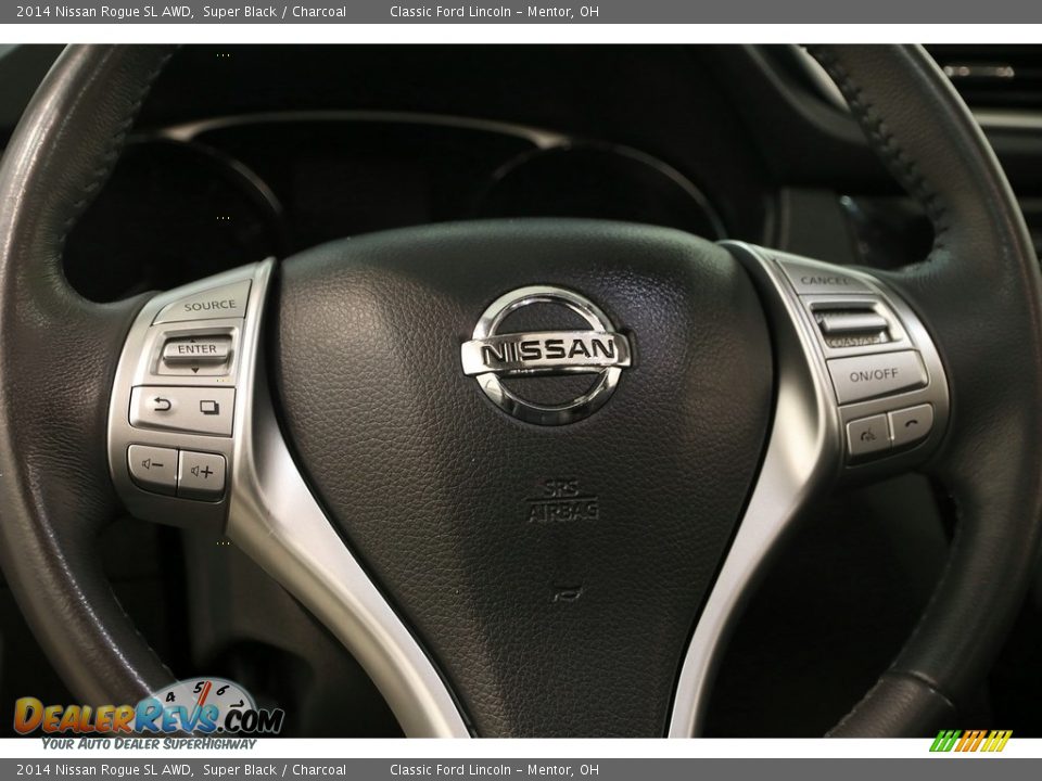 2014 Nissan Rogue SL AWD Super Black / Charcoal Photo #9