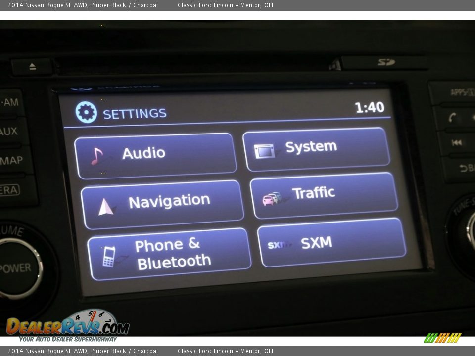 2014 Nissan Rogue SL AWD Super Black / Charcoal Photo #22