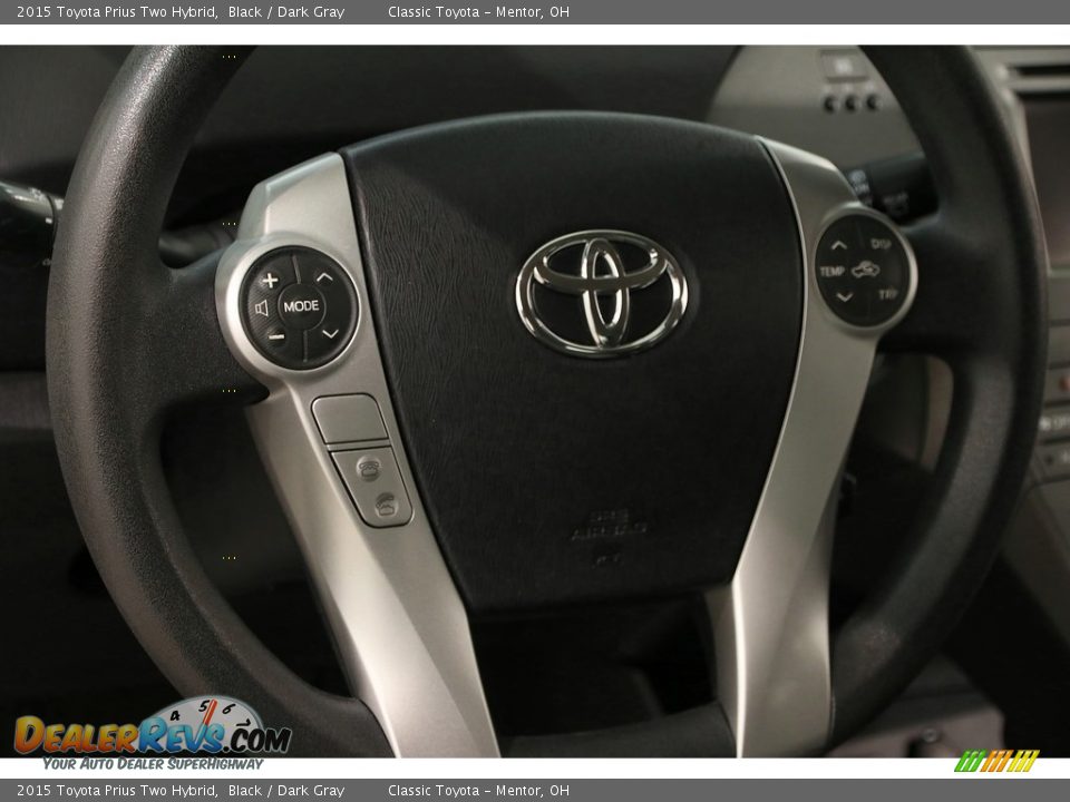2015 Toyota Prius Two Hybrid Black / Dark Gray Photo #6