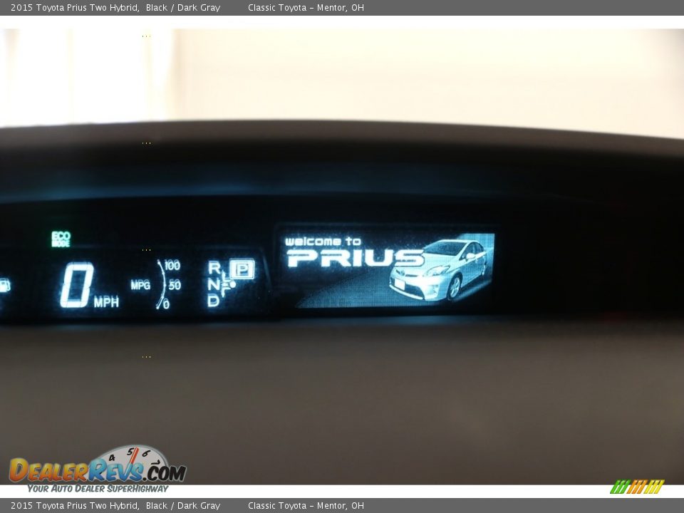 2015 Toyota Prius Two Hybrid Black / Dark Gray Photo #7