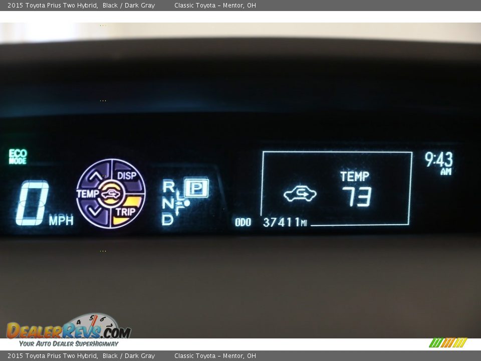 2015 Toyota Prius Two Hybrid Black / Dark Gray Photo #8