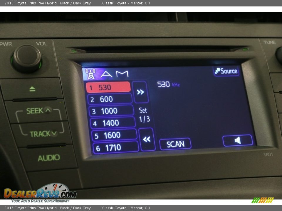 2015 Toyota Prius Two Hybrid Black / Dark Gray Photo #10