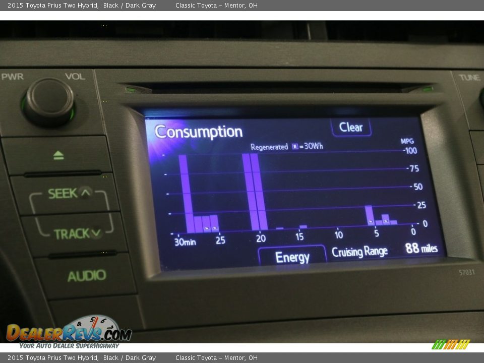 2015 Toyota Prius Two Hybrid Black / Dark Gray Photo #12