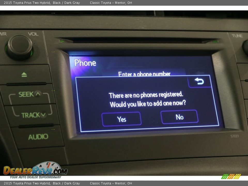 2015 Toyota Prius Two Hybrid Black / Dark Gray Photo #13