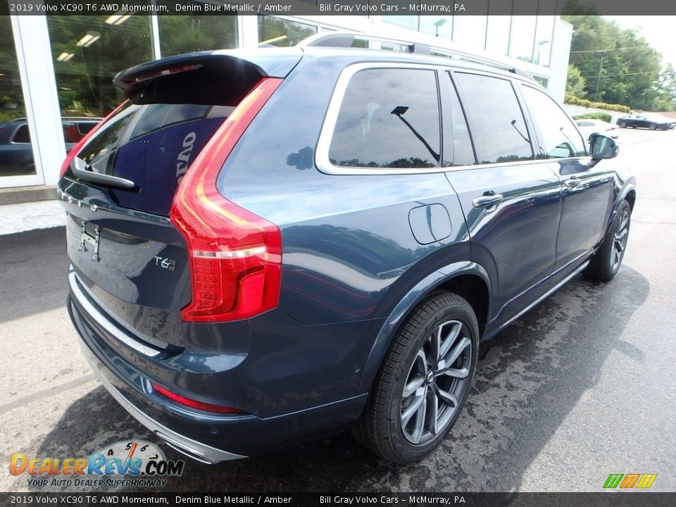 2019 Volvo XC90 T6 AWD Momentum Denim Blue Metallic / Amber Photo #2