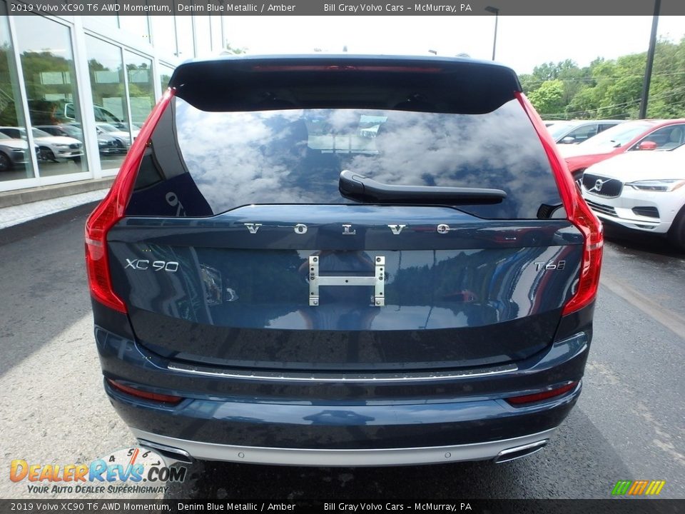 2019 Volvo XC90 T6 AWD Momentum Denim Blue Metallic / Amber Photo #3