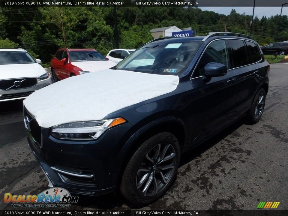 2019 Volvo XC90 T6 AWD Momentum Denim Blue Metallic / Amber Photo #5