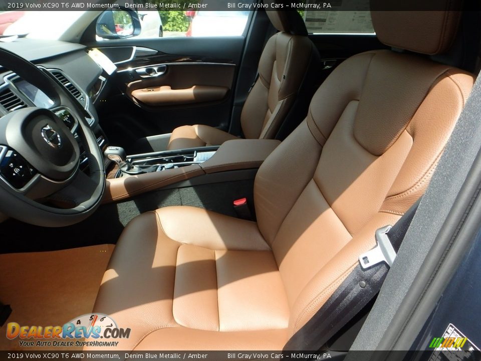 2019 Volvo XC90 T6 AWD Momentum Denim Blue Metallic / Amber Photo #7