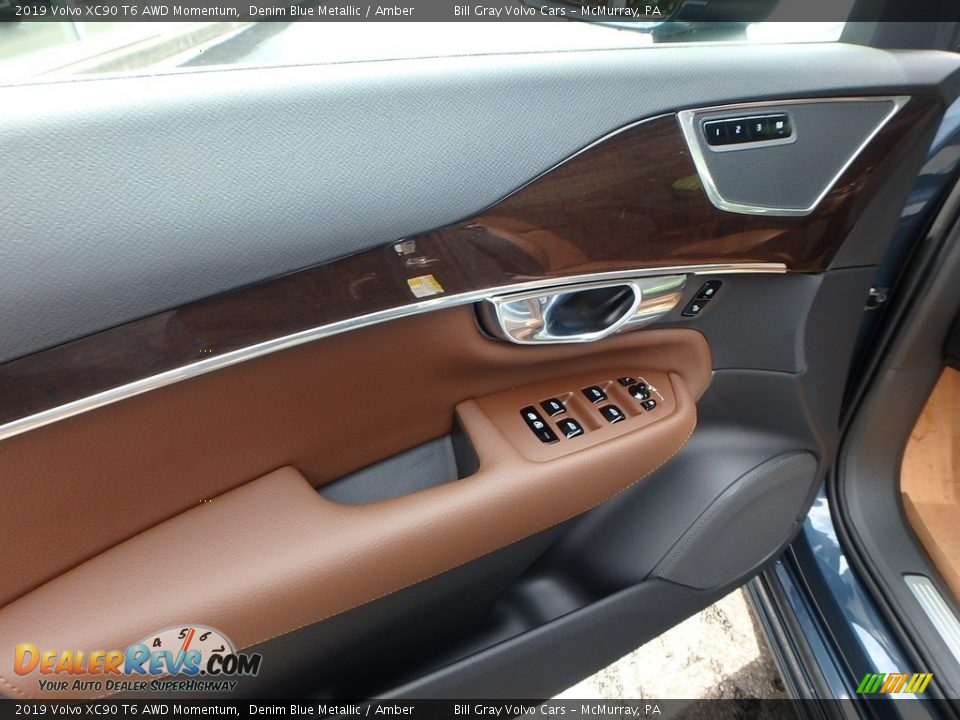2019 Volvo XC90 T6 AWD Momentum Denim Blue Metallic / Amber Photo #11