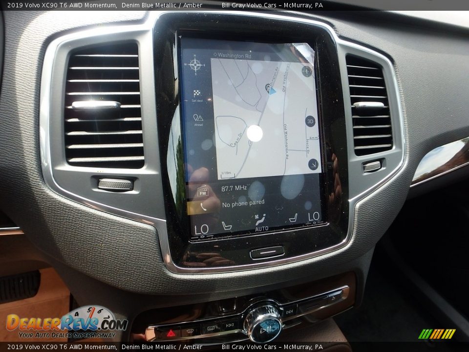 2019 Volvo XC90 T6 AWD Momentum Denim Blue Metallic / Amber Photo #14