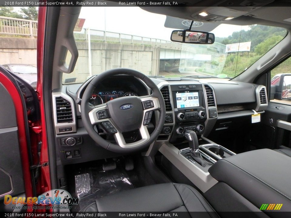 Black Interior - 2018 Ford F150 Lariat SuperCrew 4x4 Photo #13