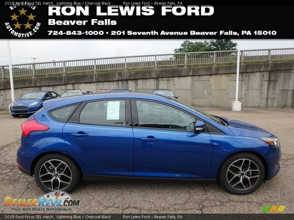 2018 Ford Focus SEL Hatch Lightning Blue / Charcoal Black Photo #1