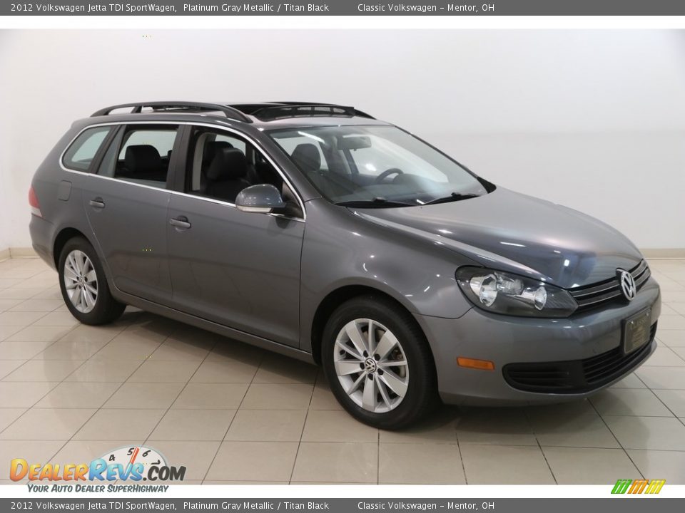 2012 Volkswagen Jetta TDI SportWagen Platinum Gray Metallic / Titan Black Photo #1