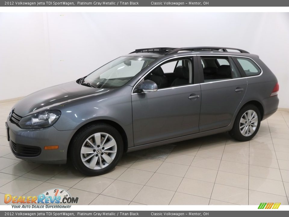 2012 Volkswagen Jetta TDI SportWagen Platinum Gray Metallic / Titan Black Photo #3
