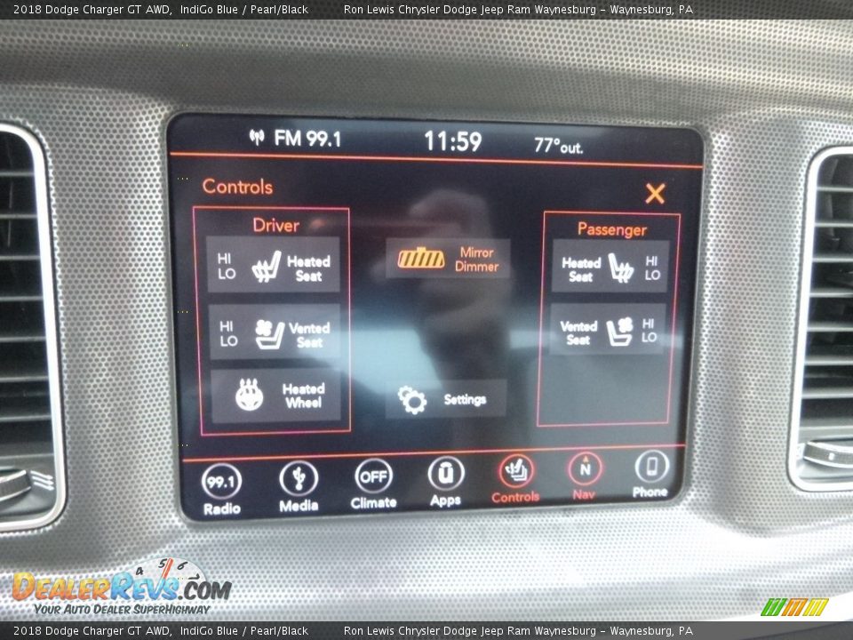 2018 Dodge Charger GT AWD IndiGo Blue / Pearl/Black Photo #18