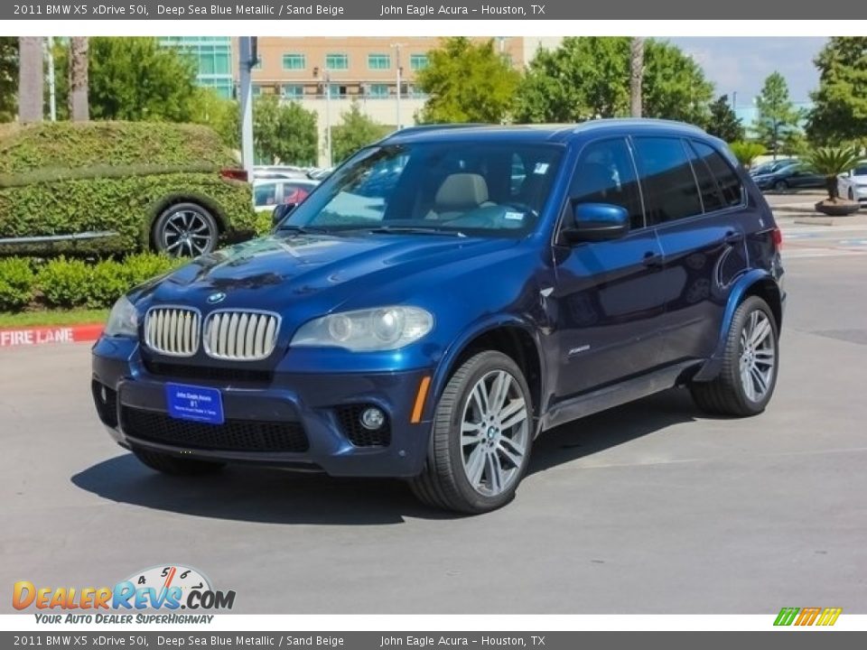 2011 BMW X5 xDrive 50i Deep Sea Blue Metallic / Sand Beige Photo #3