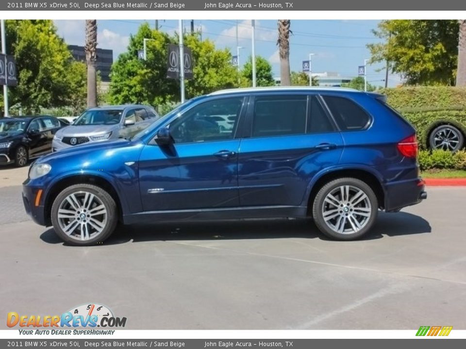 2011 BMW X5 xDrive 50i Deep Sea Blue Metallic / Sand Beige Photo #4