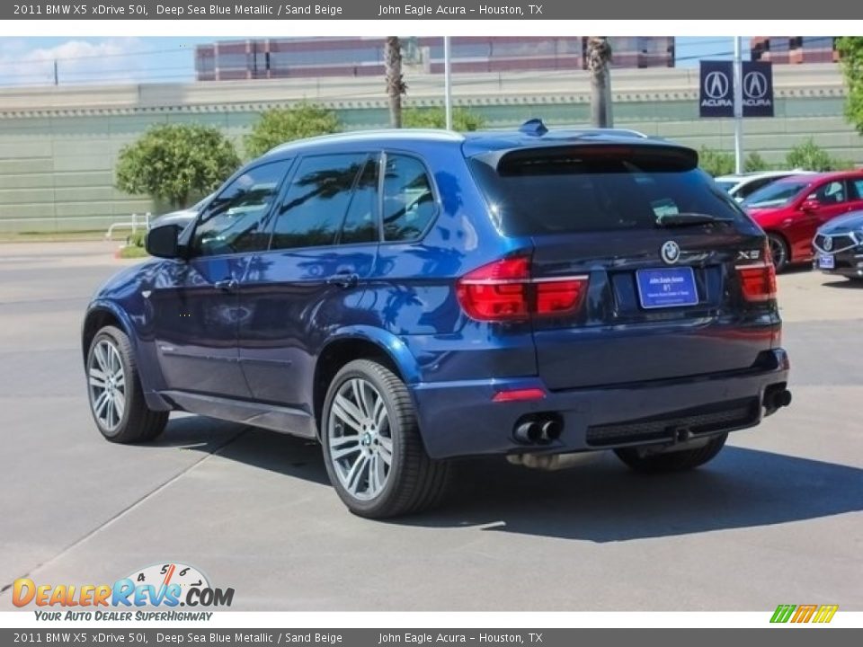 2011 BMW X5 xDrive 50i Deep Sea Blue Metallic / Sand Beige Photo #5