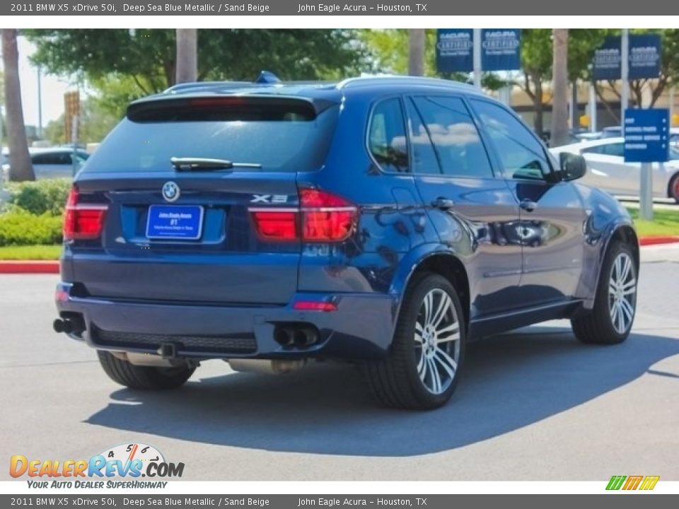 2011 BMW X5 xDrive 50i Deep Sea Blue Metallic / Sand Beige Photo #7