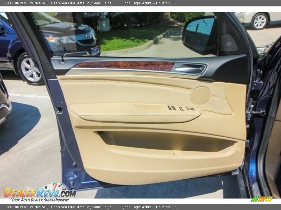 2011 BMW X5 xDrive 50i Deep Sea Blue Metallic / Sand Beige Photo #18