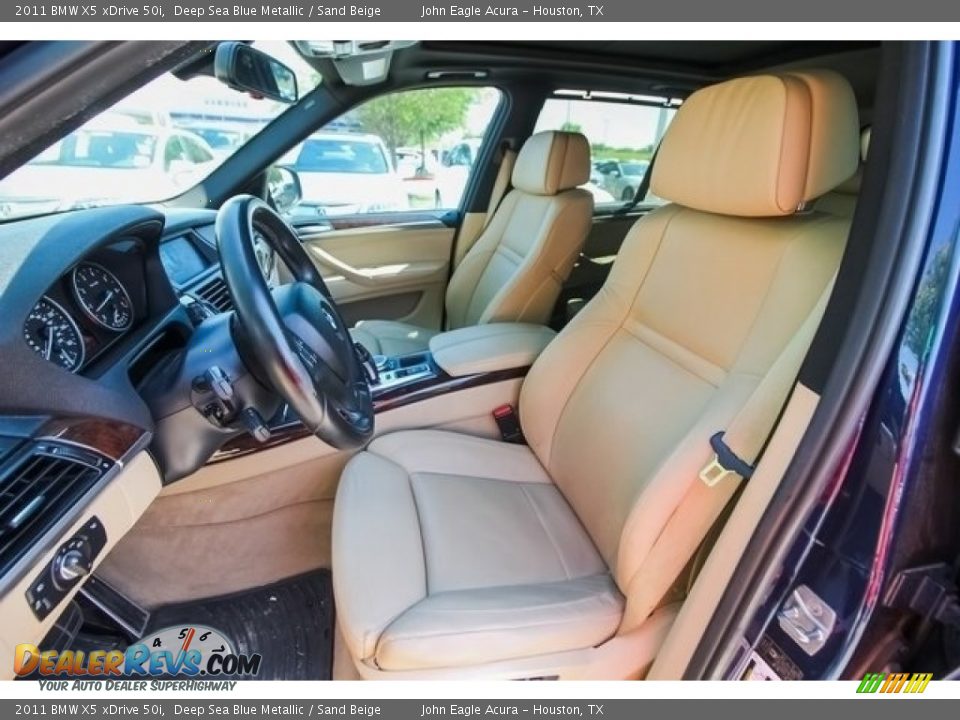 2011 BMW X5 xDrive 50i Deep Sea Blue Metallic / Sand Beige Photo #19