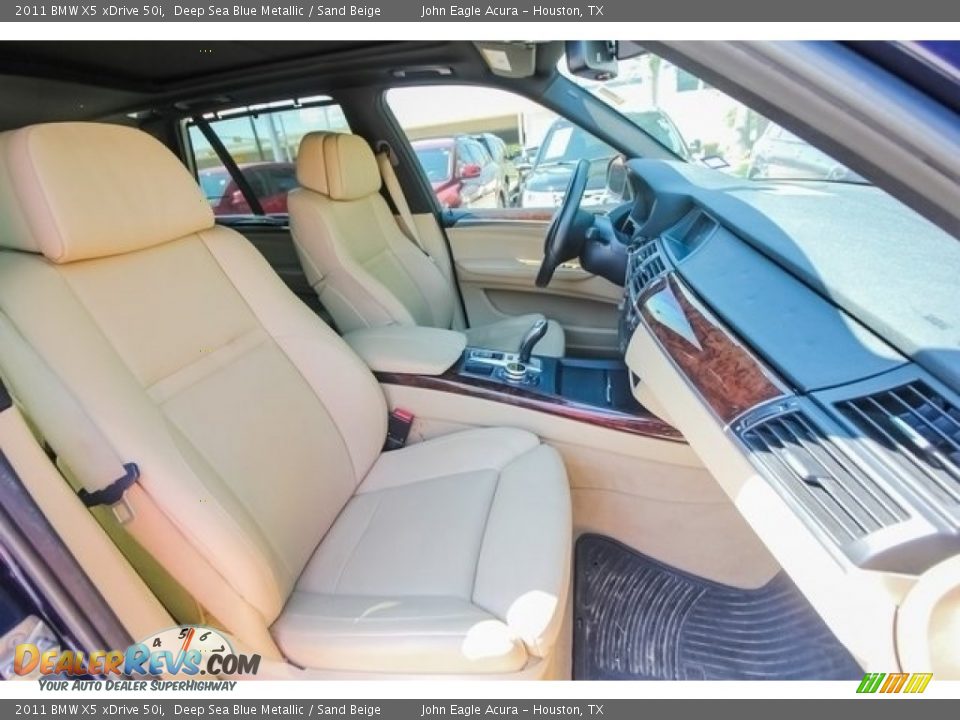 2011 BMW X5 xDrive 50i Deep Sea Blue Metallic / Sand Beige Photo #26