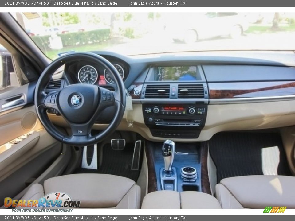 2011 BMW X5 xDrive 50i Deep Sea Blue Metallic / Sand Beige Photo #27