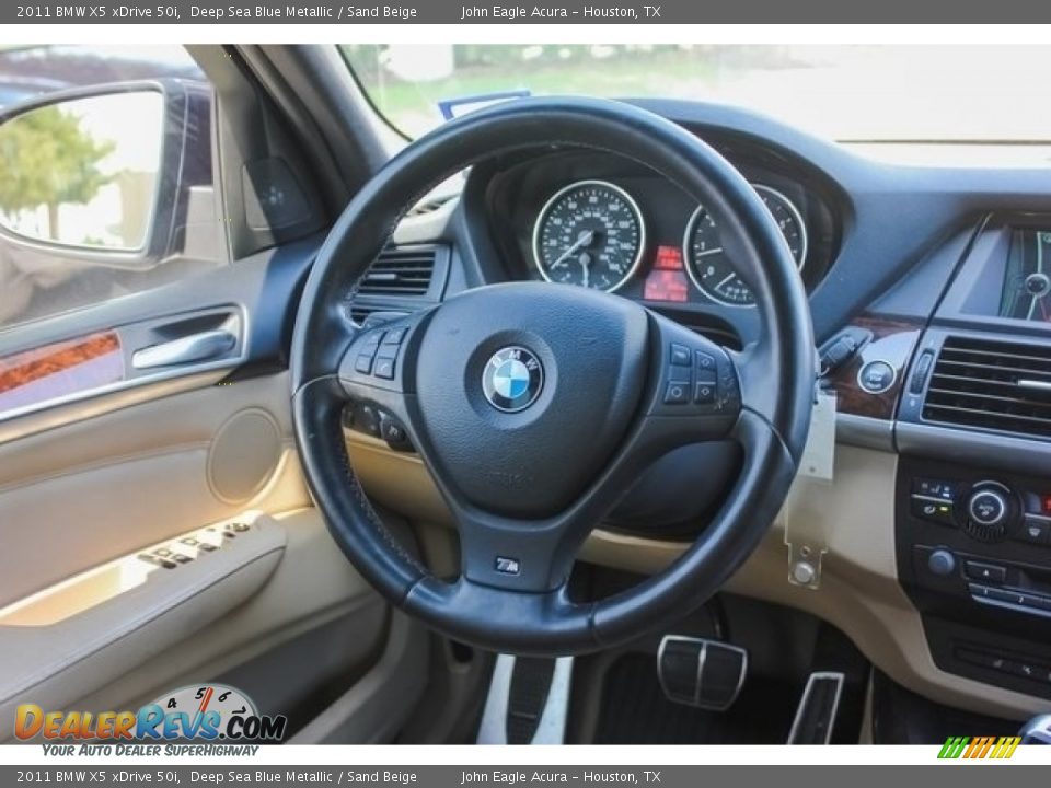 2011 BMW X5 xDrive 50i Deep Sea Blue Metallic / Sand Beige Photo #28