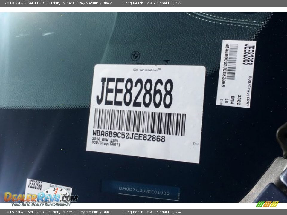2018 BMW 3 Series 330i Sedan Mineral Grey Metallic / Black Photo #11
