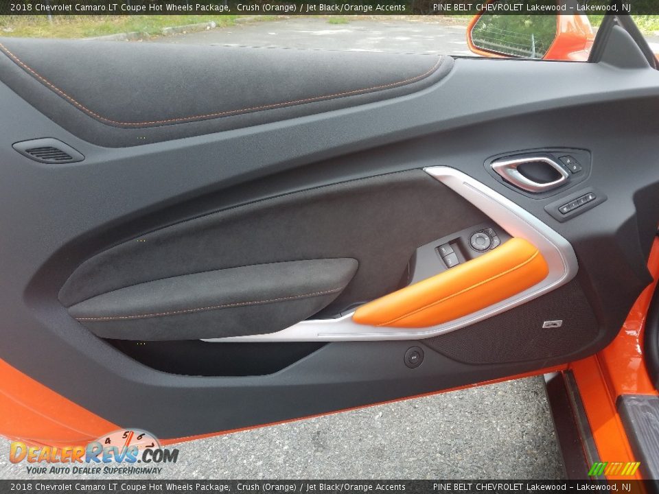 2018 Chevrolet Camaro LT Coupe Hot Wheels Package Crush (Orange) / Jet Black/Orange Accents Photo #6