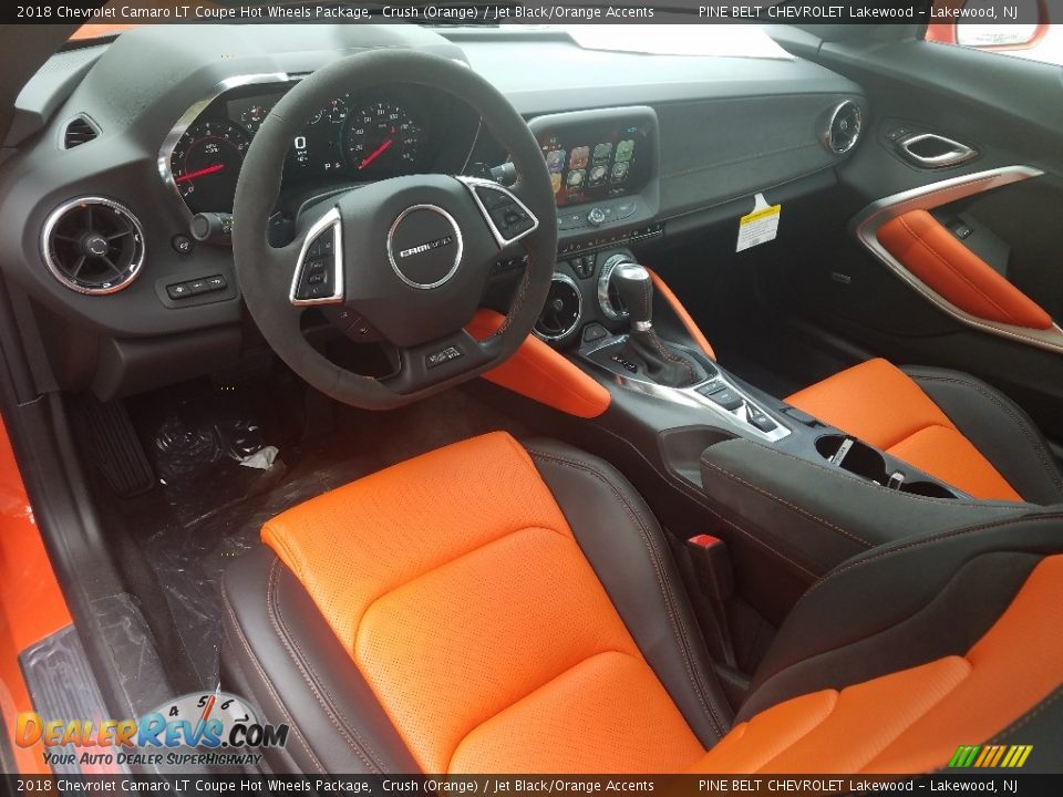 2018 Chevrolet Camaro LT Coupe Hot Wheels Package Crush (Orange) / Jet Black/Orange Accents Photo #7
