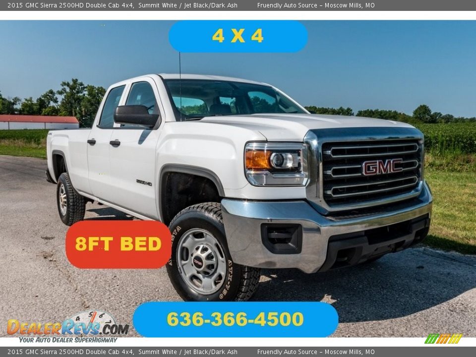 2015 GMC Sierra 2500HD Double Cab 4x4 Summit White / Jet Black/Dark Ash Photo #1