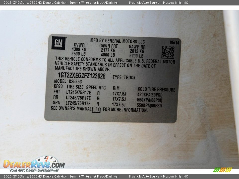 2015 GMC Sierra 2500HD Double Cab 4x4 Summit White / Jet Black/Dark Ash Photo #32