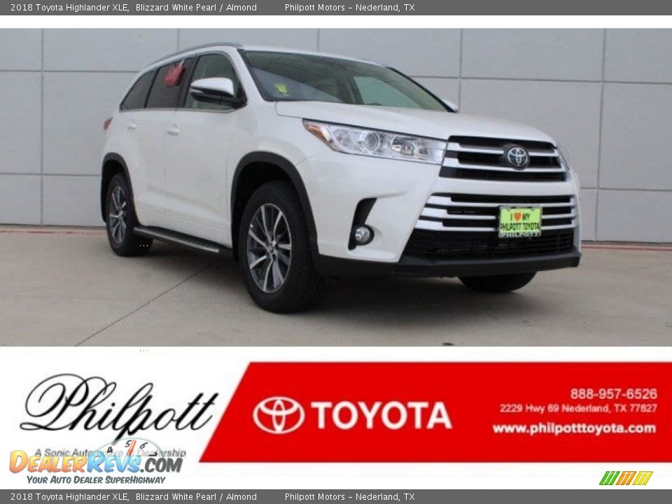 2018 Toyota Highlander XLE Blizzard White Pearl / Almond Photo #1