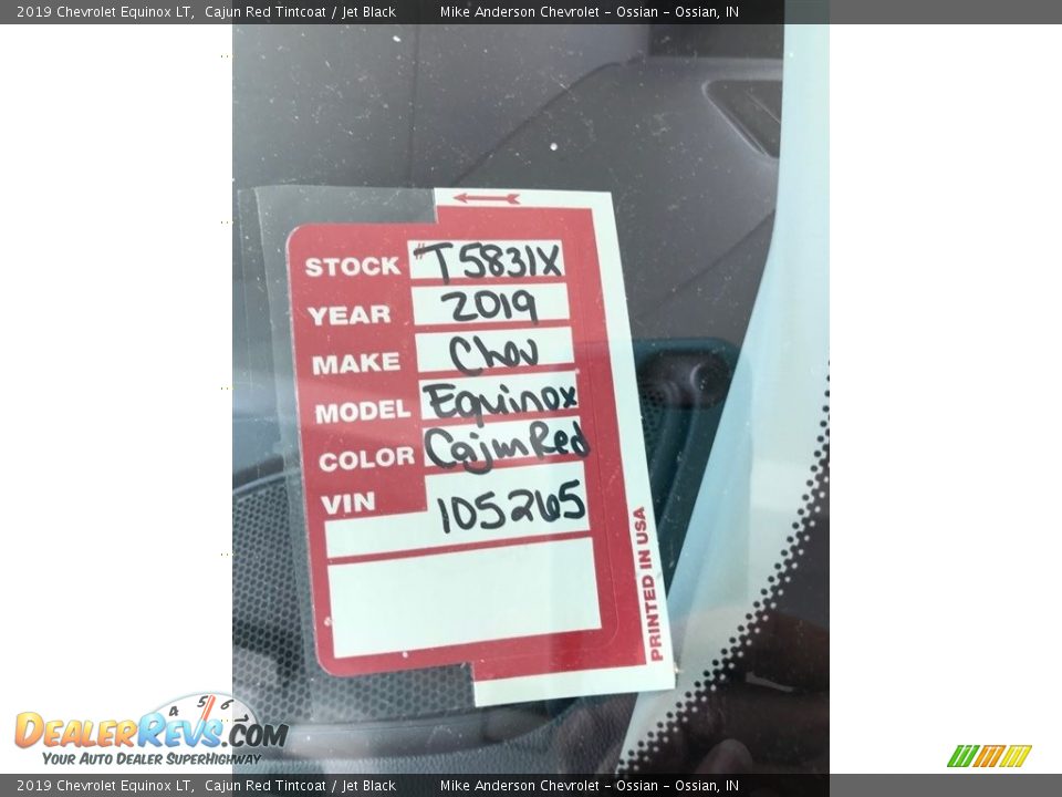 2019 Chevrolet Equinox LT Cajun Red Tintcoat / Jet Black Photo #28