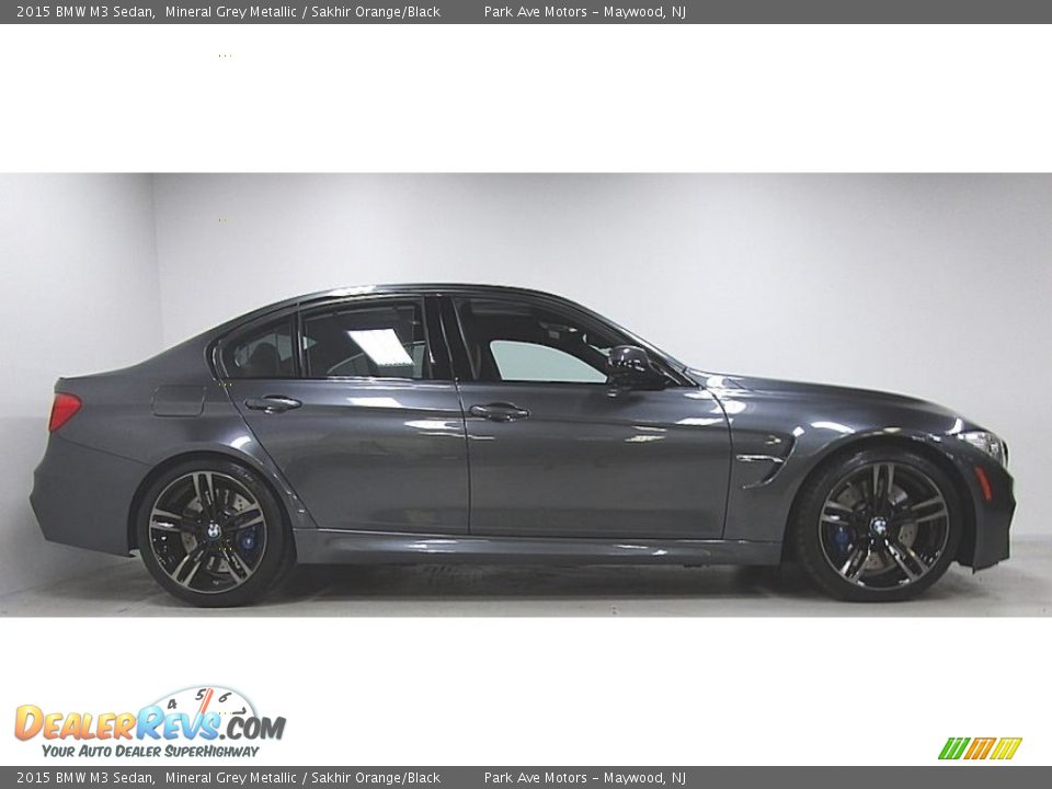 2015 BMW M3 Sedan Mineral Grey Metallic / Sakhir Orange/Black Photo #6