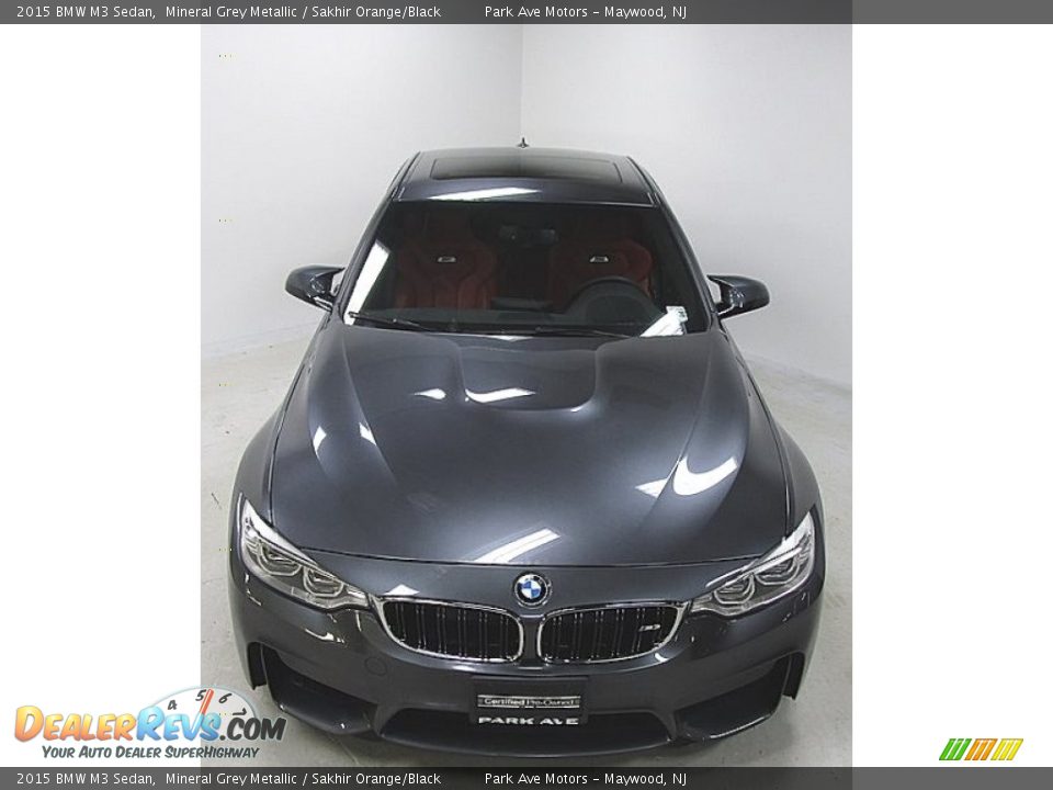 2015 BMW M3 Sedan Mineral Grey Metallic / Sakhir Orange/Black Photo #8