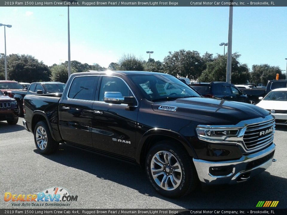 2019 Ram 1500 Long Horn Crew Cab 4x4 Rugged Brown Pearl / Mountain Brown/Light Frost Beige Photo #7