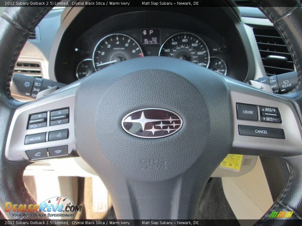 2012 Subaru Outback 2.5i Limited Crystal Black Silica / Warm Ivory Photo #11