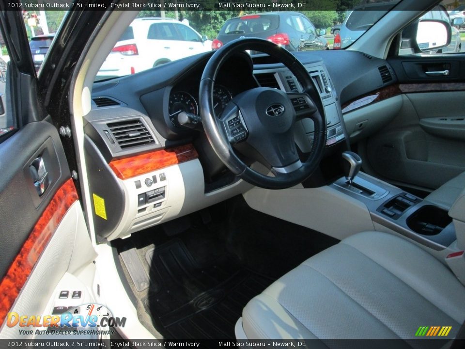 2012 Subaru Outback 2.5i Limited Crystal Black Silica / Warm Ivory Photo #12