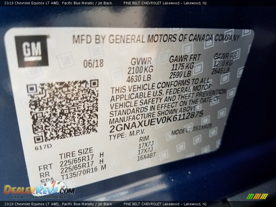 2019 Chevrolet Equinox LT AWD Pacific Blue Metallic / Jet Black Photo #9