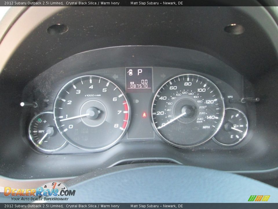 2012 Subaru Outback 2.5i Limited Crystal Black Silica / Warm Ivory Photo #28