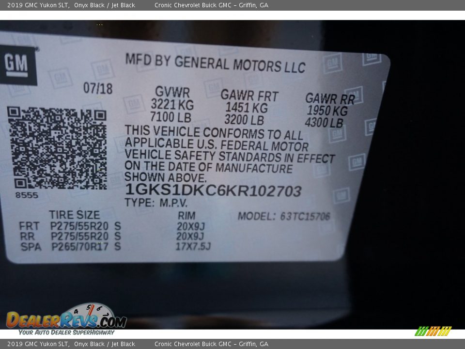2019 GMC Yukon SLT Onyx Black / Jet Black Photo #15
